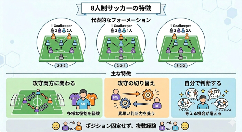 8人制ポジションを示す図解